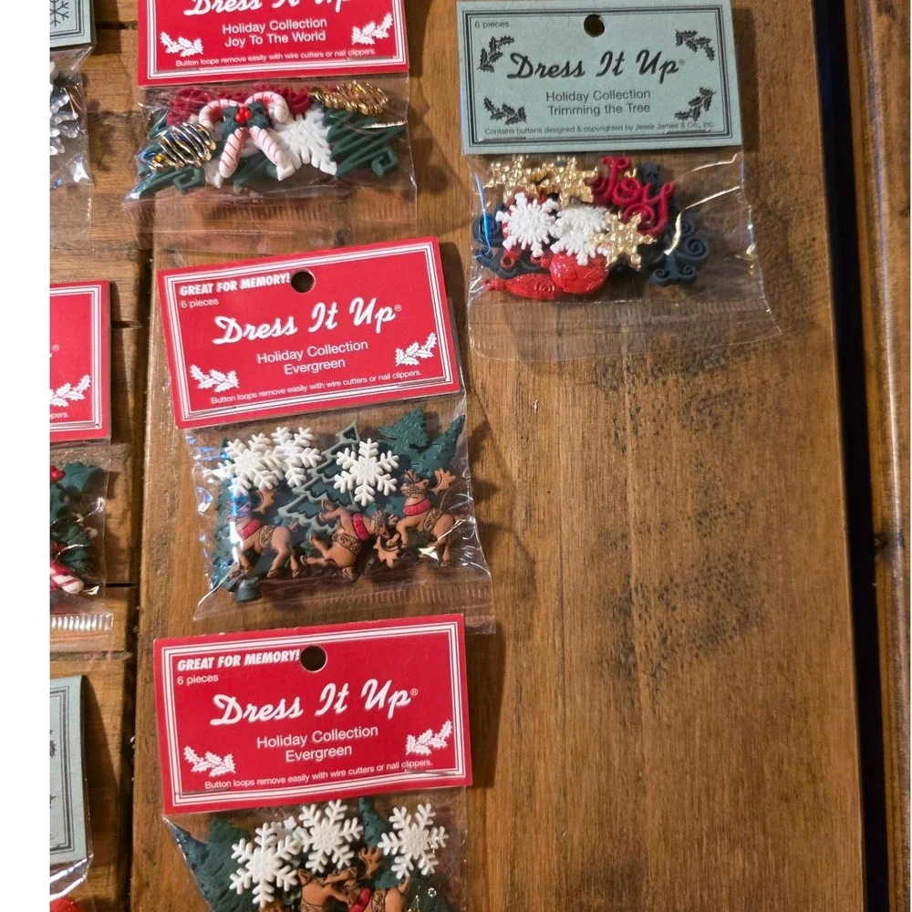 Dress It Up Christmas Buttons Holiday Collection Multicolor Novelty Lot